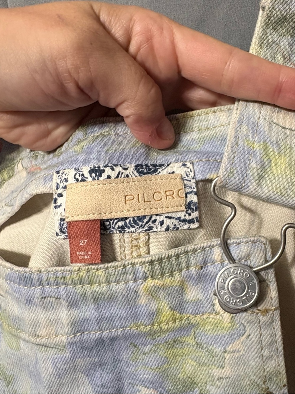 Pilcro Pastel Cut Off Denim Short Overalls in Blue, Green & Pink - Picture 3 of 5